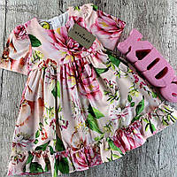 Шикарное Фирменное детское платье розового цвета в цветах 140-152