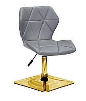 Стілець Torino 4 GD-Base сірий 1001 шкірозамінник, золота квадратна опора-нога з регулюванням висоти сидіння, фото 5