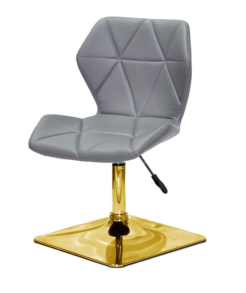 Стілець Torino 4 GD-Base сірий 1001 шкірозамінник, золота квадратна опора-нога з регулюванням висоти сидіння, фото 1