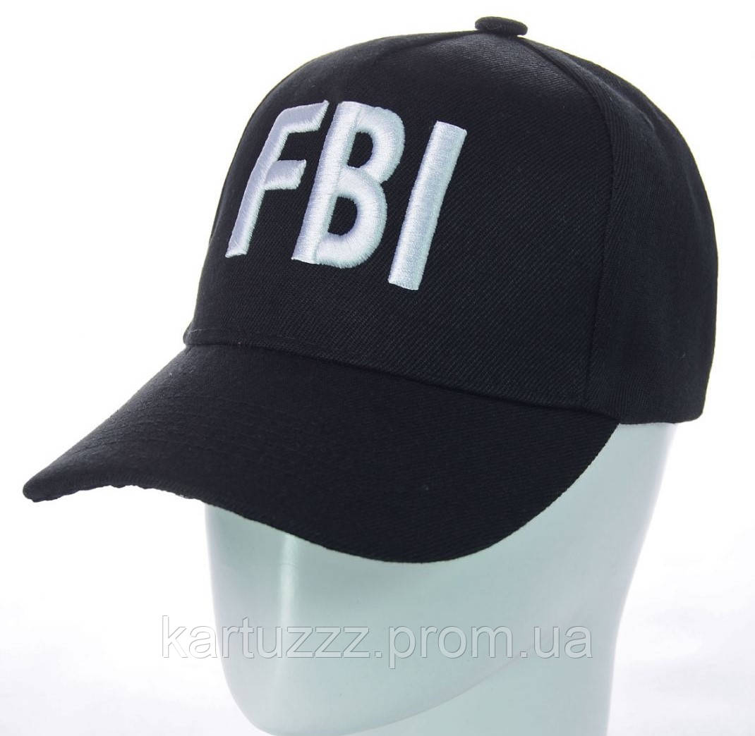 Черная бейсболка кепка с вышивкой ФБР FBI плотная на ремешку - фото 1 - id-p1581212462