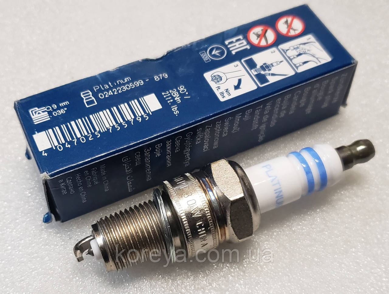 Свічки запалювання (к-кт) Ланос 1.5 Авео 1.5 Нексія 8kl Сенс Bosch platinum 0242230599, фото 1