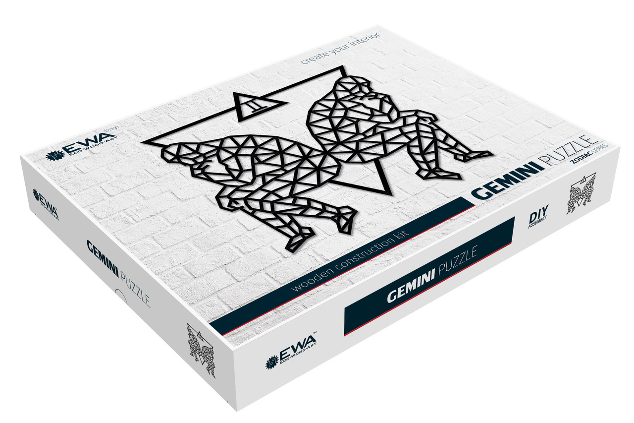 Панно інтер'єрне дерев'яне на стіну ZODIAC SIGNS: GEMINI 76x78,1x0,7см. 495ел. Знаки зодіаку: Близнюки