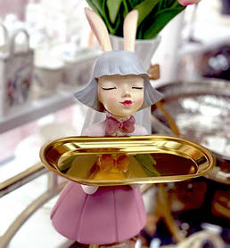 Статуетка з підносом (підставка) Bunny Girl 25 см, полістоун