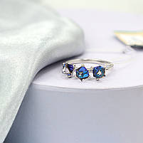 Срібна каблучка з кришталем Swarovski "3 кубики", фото 3