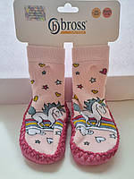 Шкарпетки-тапочки для дівчинки р.(22-23) Bross Рожеві шкарпетки для дівчинки 2-3 роки