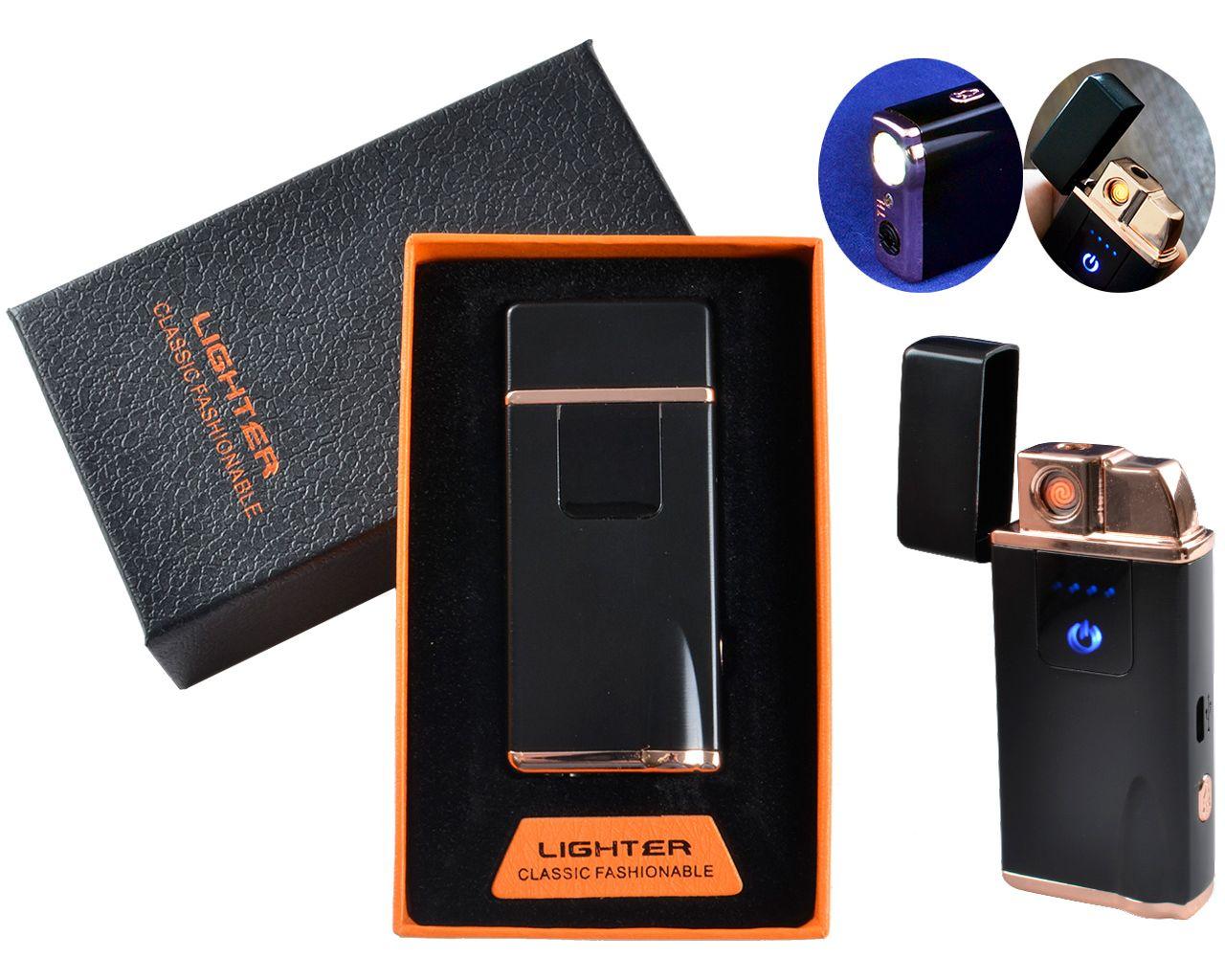 USB - Газова Запальничка (гостре полум'я + спіраль розжарювання), індикатор заряду, ліхтар, тряска