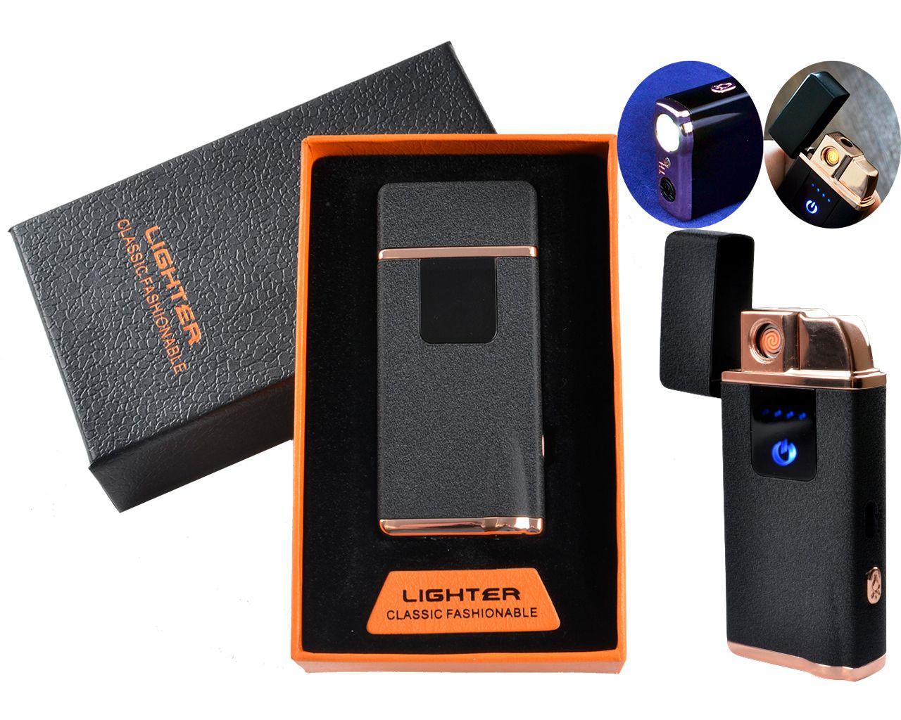USB - Газова Запальничка (гостре полум'я + спіраль розжарювання), індикатор заряду, ліхтар, тряска