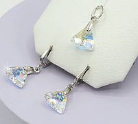 Срібний кулон із кришталем Swarovski "Трикутник", фото 4
