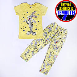 Піжама дитяча світится у темряві Заяць жовта