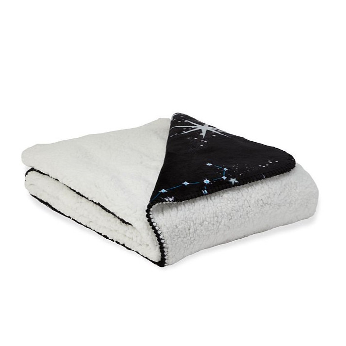 Плед Victoria's Secret Sherpa Blanket, Синій із зірками, фото 1