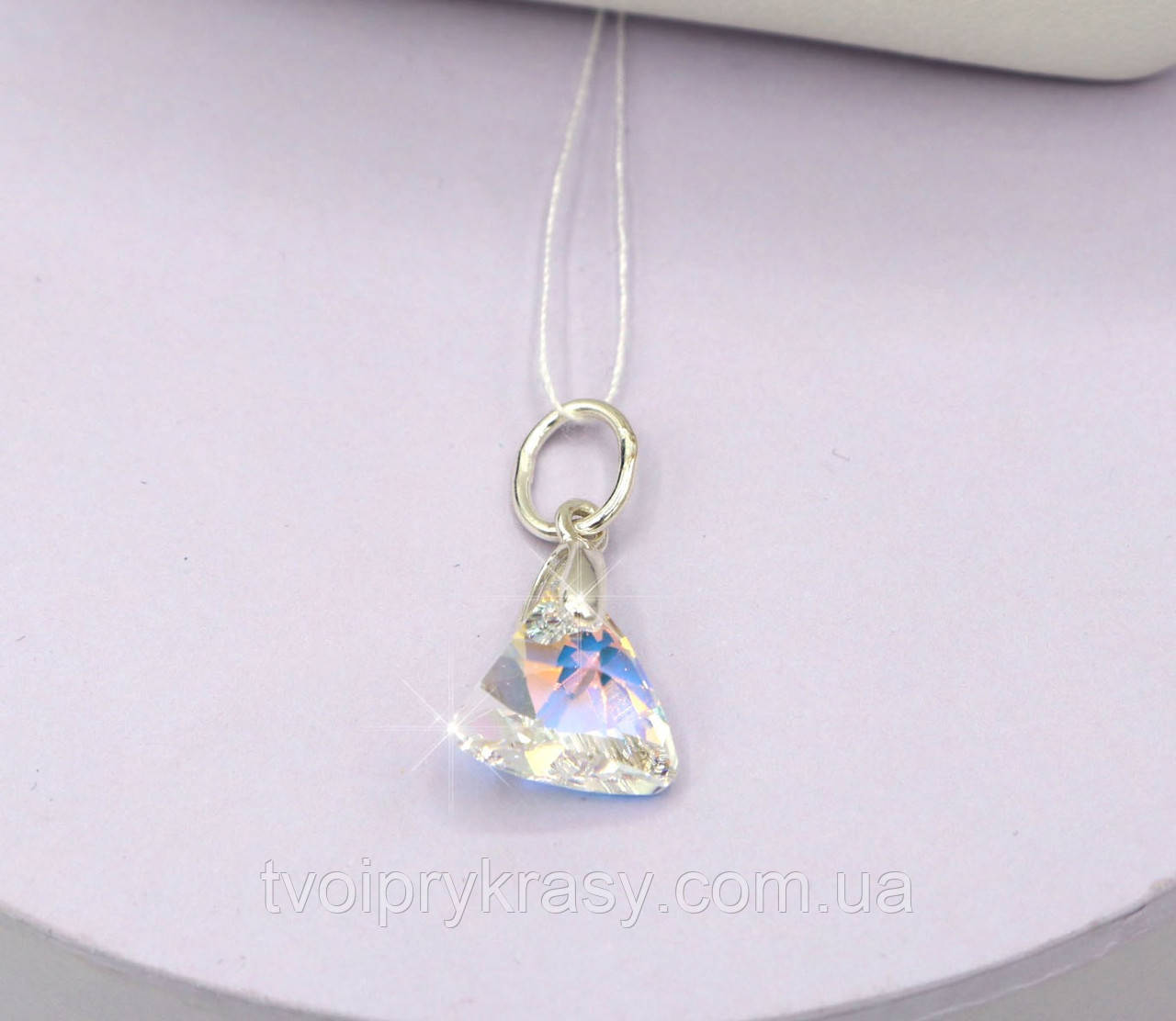 Срібний кулон із кришталем Swarovski "Трикутник"