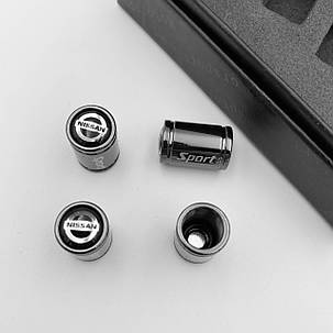 Захисні ковпачки на ніпеля Sport Nissan (Нісан) 4 шт Чорні, фото 2