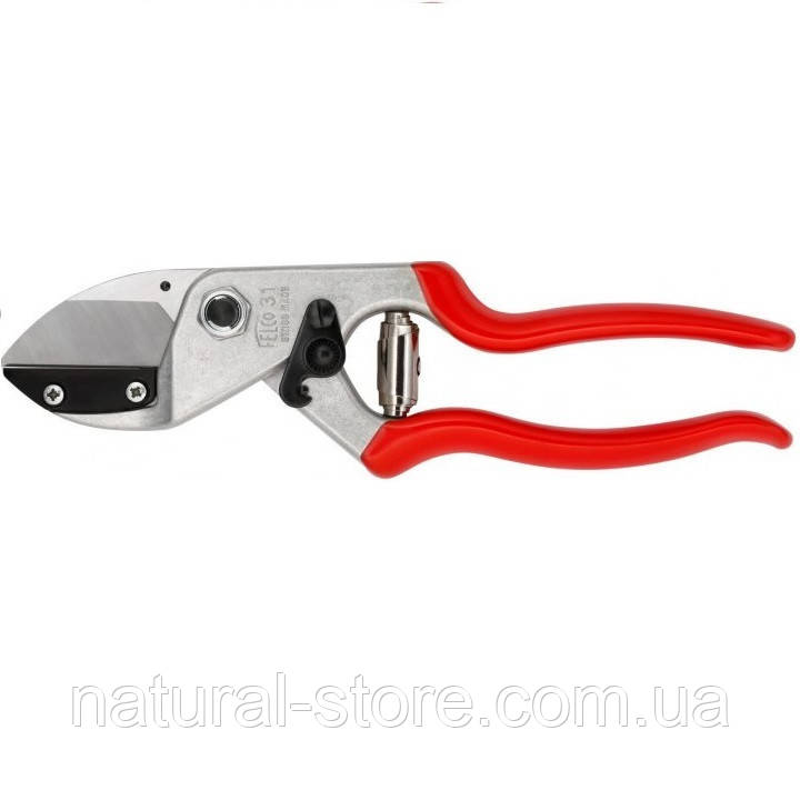 Секатор садовий FELCO 31 - Фелко 31 з ковадлом для обрізки гілок дерев, кущів, живців (якісний)