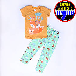 Піжама дитяча світится у темряві Лиса ментол