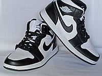 Кроссовки мужские Nike Jordan высокие черные с белым