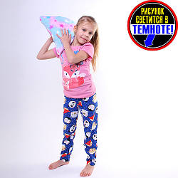 Піжама дитяча світится у темряві Лиса рожева