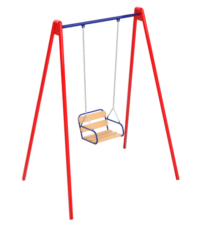 Гойдалка вулична Стронг одномісне сидіння W1 каркас метал червоний (Kidigo ТМ)