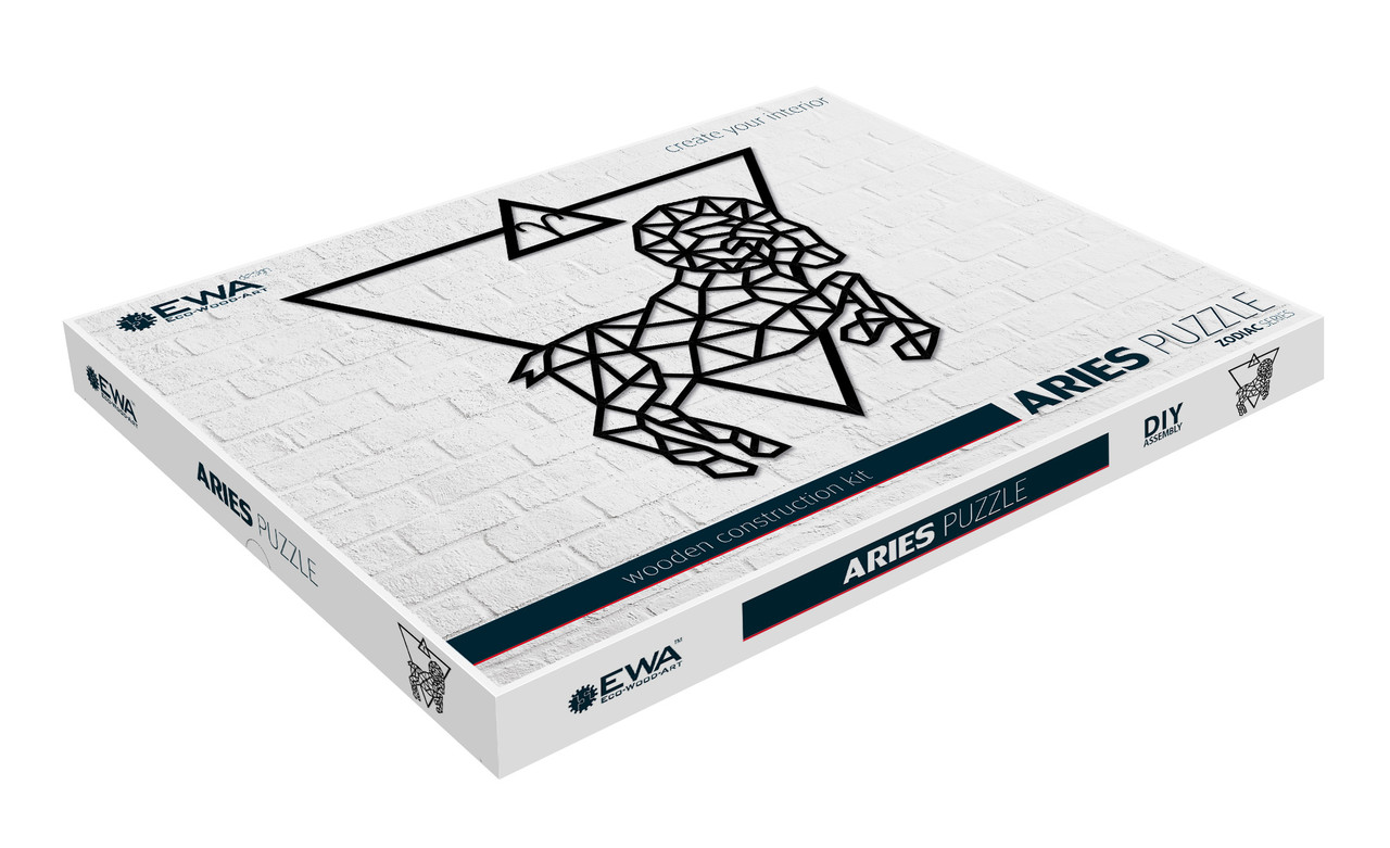 Панно інтер'єрне дерев'яне на стіну ZODIAC SIGNS: ARIES 74,3*73,9*0,7 див. 263ел. Знаки зодіаку: Овен