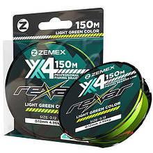 Шнур ZEMEX REXAR X4 150 m, d 0.14 mm, light green