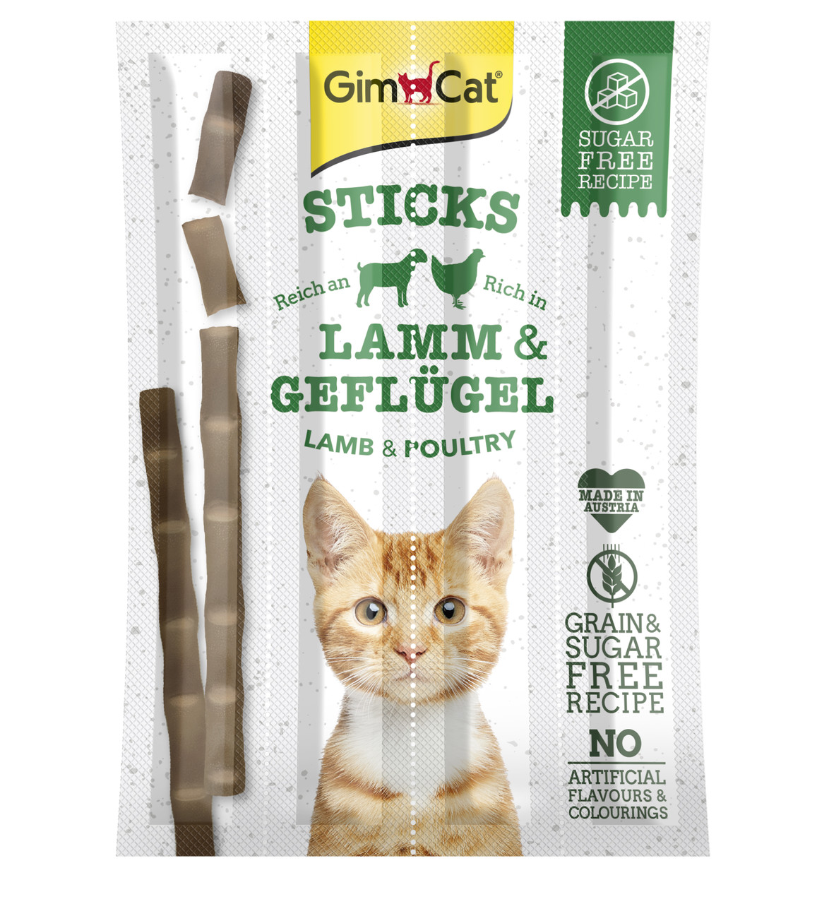 GimCat Sticks Lamb und Geflugel - ковбаски для кішок з ягням і птахом 4шт