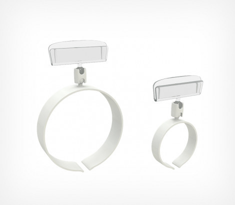 Цінникотримач на ковбасу пластиковий RING-CLIP діаметр 140 мм білий