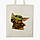 Еко сумка Грогу Бейбі Йода (Grogu Baby Yoda The Mandalorian) (9227-3520-BG) бежева з широким дном, фото 2