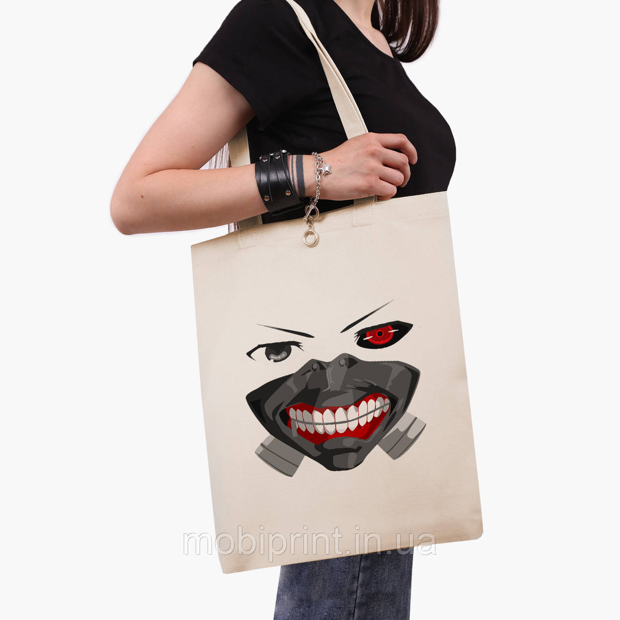 Еко сумка Токійський гуль Кен Канекі (Tokyo Ghoul) (9227-3525-BG) бежева класік саржа