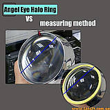 2шт Ангельські очі COB LED 80 мм на ВАЗ BMW Lanos VW KIA DRL ДХО Жовті, фото 2