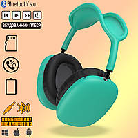 Повнорозмірні бездротові навушники P9-PRO Bluetooth гарнітура з MP3 плеєром, FM радіо, AUX, microSD Green