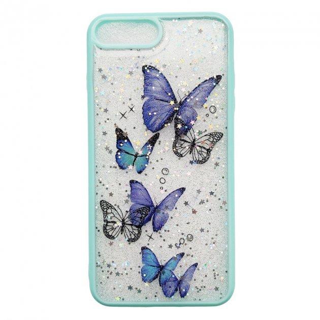 Чохол накладка для Apple iPhone 7 Plus / 8 Plus Alitek Метелики з блискітками Mint