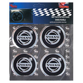 Наклейки на ковпаки, діам. 60 мм "VOLVO" чорні (4 шт.)