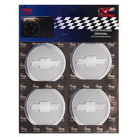 Наклейки на ковпаки, діам. 60 мм "CHEVROLET" сірі (4 шт.)