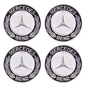 Наклейки на ковпаки, діам. 55 мм "MERCEDES" чорні волосся (4 шт.) (K)