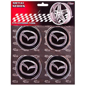 Наклейки на ковпаки, діам. 60 мм "MAZDA" чорні (4 шт.)