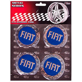 Наклейки на ковпаки, діам. 60 мм "FIAT" сині (4 шт.)
