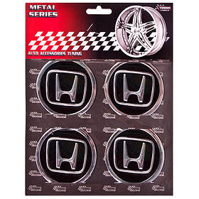 Наклейки на ковпаки, діам. 60 мм "HONDA" чорні (4 шт.)