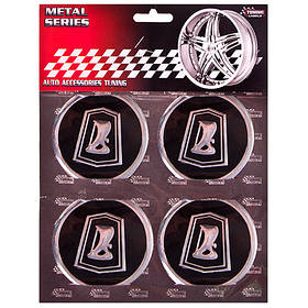 Наклейки на ковпаки, діам. 60 мм "LADA" чорні (4 шт.)