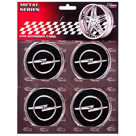 Наклейки на ковпаки, діам. 60 мм "OPEL" чорні (4 шт.)