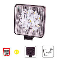 Фара рабочего света WLP-27S1F2 FLOOD 9Led*3W (106*106*19)/10-30V/27W/6000K (WLP-27S1F2)