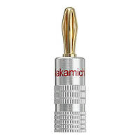 Штекер типа банан, акустический коннектор Nakamichi Banana Plug 4 мм Silver/Red