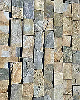 Плитка фасадная Греция» из камня сланца серого цвета / для цоколя, фасада дома, камина, забора