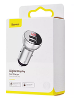 Универсальное Автомобильное зарядное устройство Baseus Digital Display 2 USB 4.8A Car Charger 24W