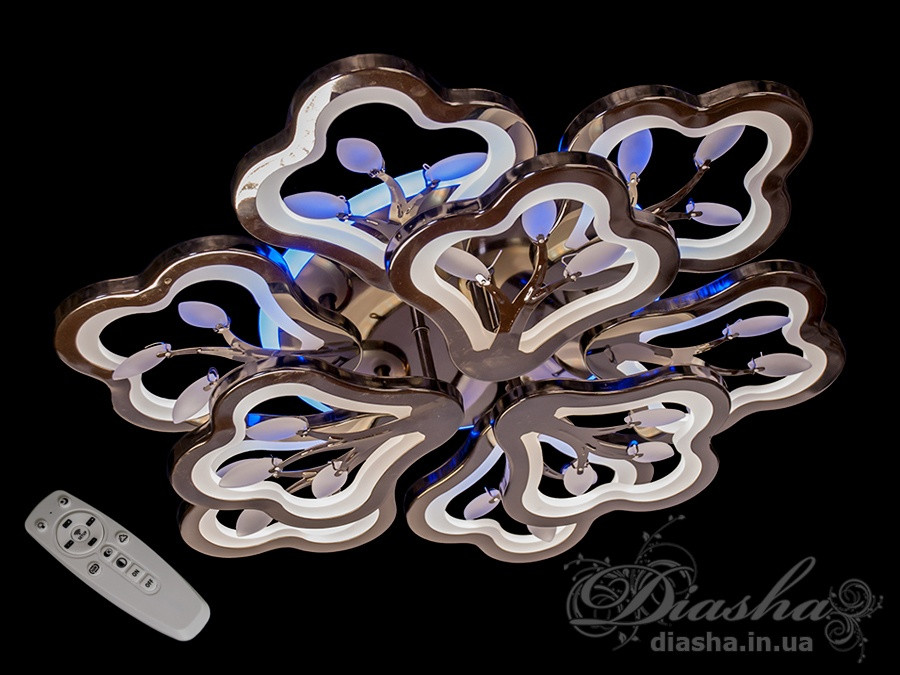 Стельові світлодіодні люстри із пультом Diasha 1841/6+3BHR LED 3color dimmer