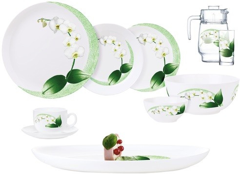 Сервіз LUMINARC DIWALI WHITE ORCHID 46 предметів (P7270)