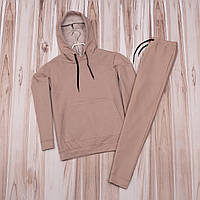 Костюм спортивний літній Кава з молоком Худі з капюшоном, чоловічі штани з манжетами. Двохнитка