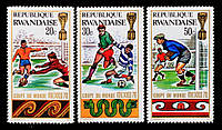 Набір марок Руанди "Чемпіонат світу з футболу в Мехіко 1970 г". (3 шт.)