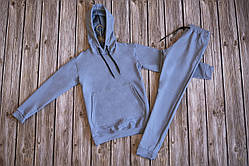 Спортивний костюм сірий графіт чоловічий, жіночий Кенгуру з капюшоном, чоловічі штани з кишенями. Двохнитка