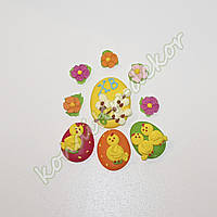 "Яйца с цыплятами" набор из сахарной мастики для украшения тортов, куличей и других кондитерских изделий