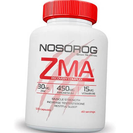 Вітаміни цинк магній Nosorog ZMA 120 caps, фото 3