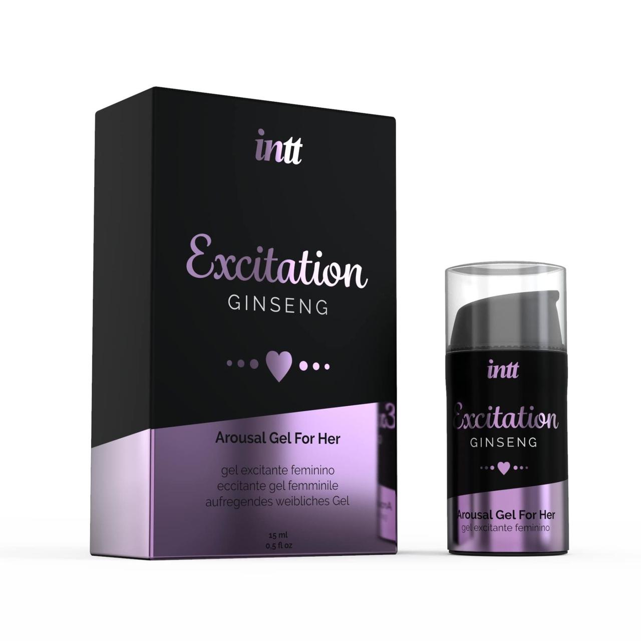 Хитрий гель Intt Excitation (15 мл) з екстрактом женьшеня, з ефектом вібрації
